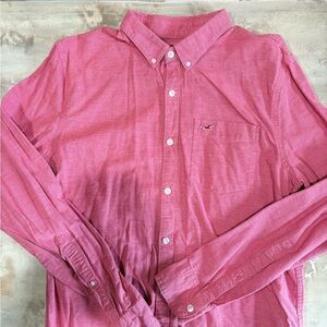 Hollister Men's Button-Down Shirt in Pink
